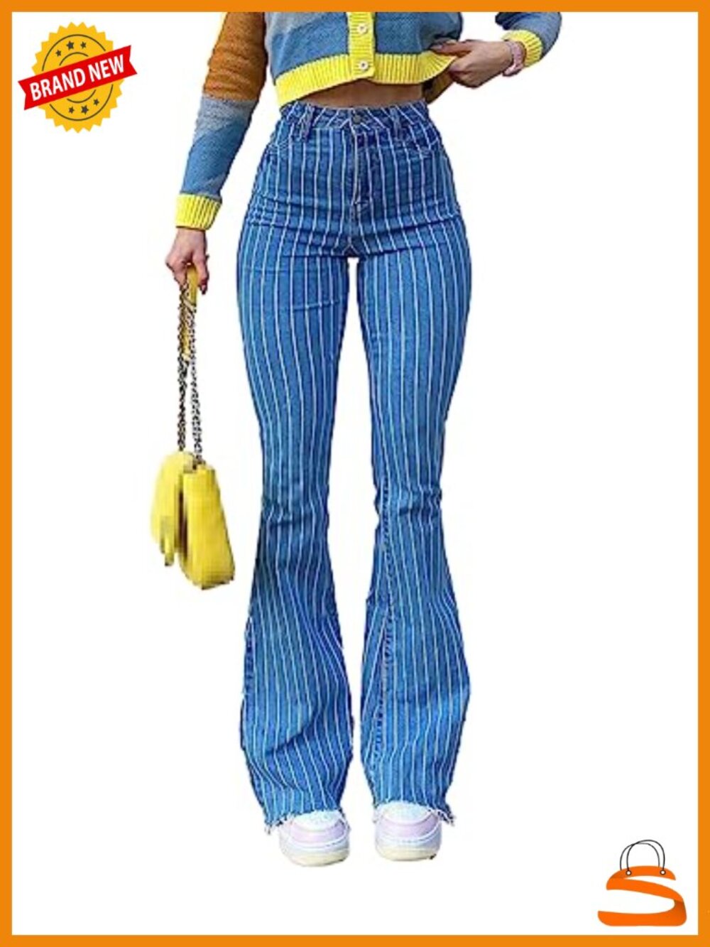 High Waisted Bell Bottom Jeans Stretchy Wide Leg Flared Denim Pants